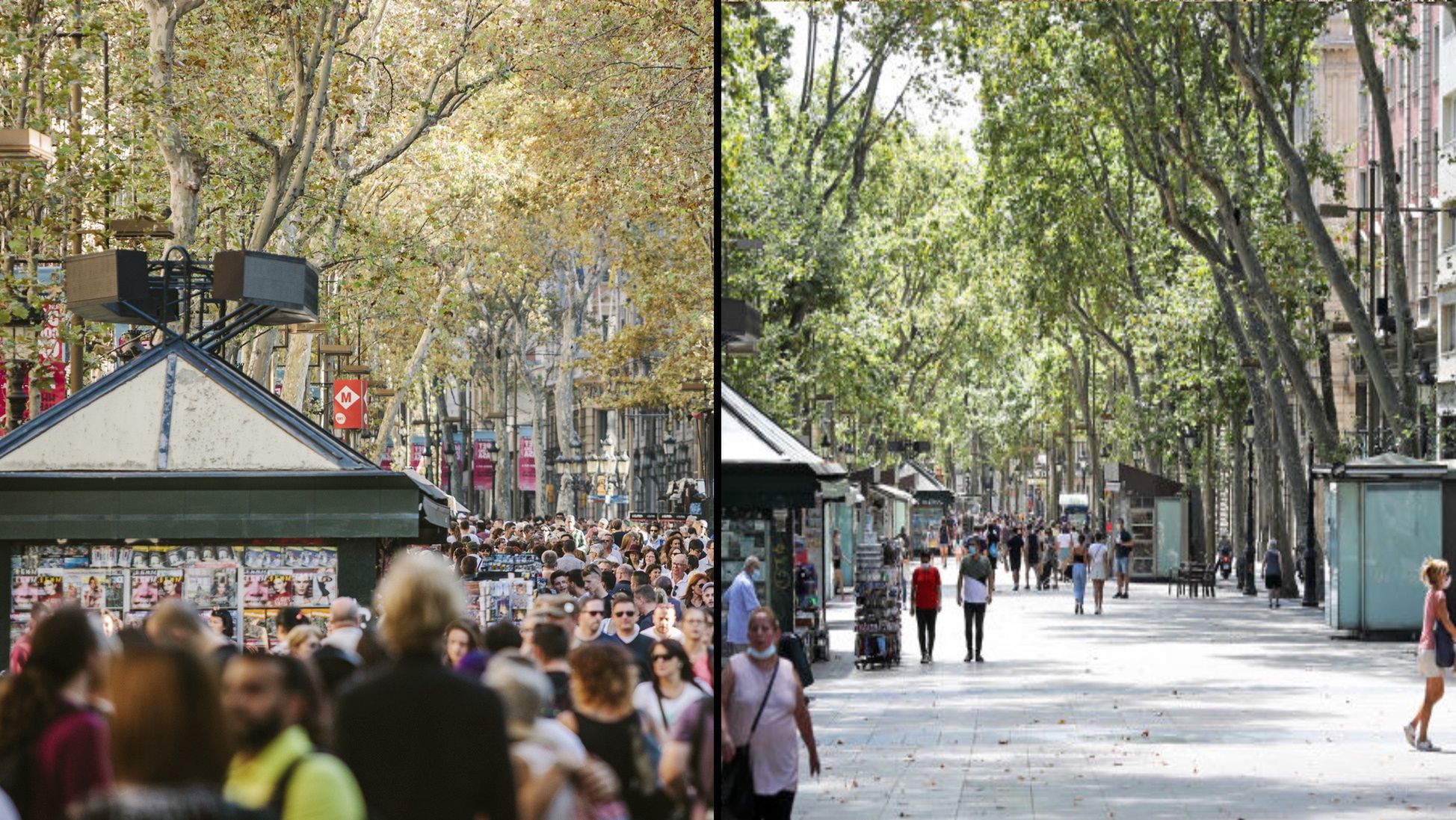 La Rambla przed pandemią i dziś
