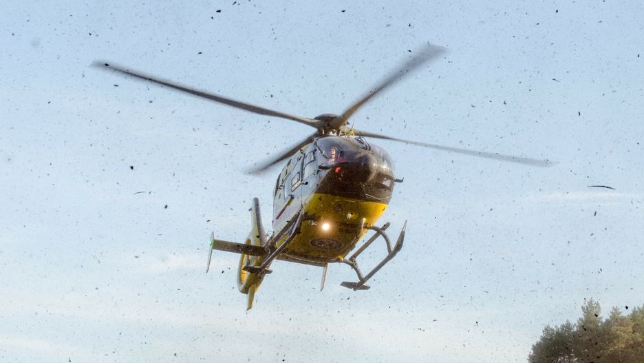 Wypadek na A1. Lądował śmigłowiec LPR 