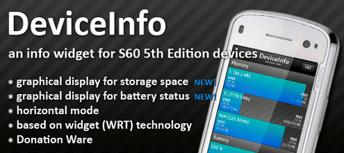 Widget z informacjami o telefonie (Symbian).