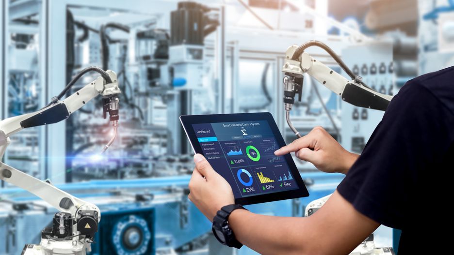 Smart industry control concept.Hands holding tablet on blurred automation machine as background
PANUWAT
industry, modern, electric, monitoring, production, smart, ai, application, arm, artificial intelligence, augmented, auto, automate, automated, automation, business, communication, computer, concept, construction, control, cyber, device, digital, electronic, electronics, energy, engineer, engineering, equipment, factory, future, futuristic, high-tech, industrial, industry 4.0, innovation, intelligence, iot, logistic, machine, manufacturing, monitor, operation, robot, robotics, software, system, tech, technology