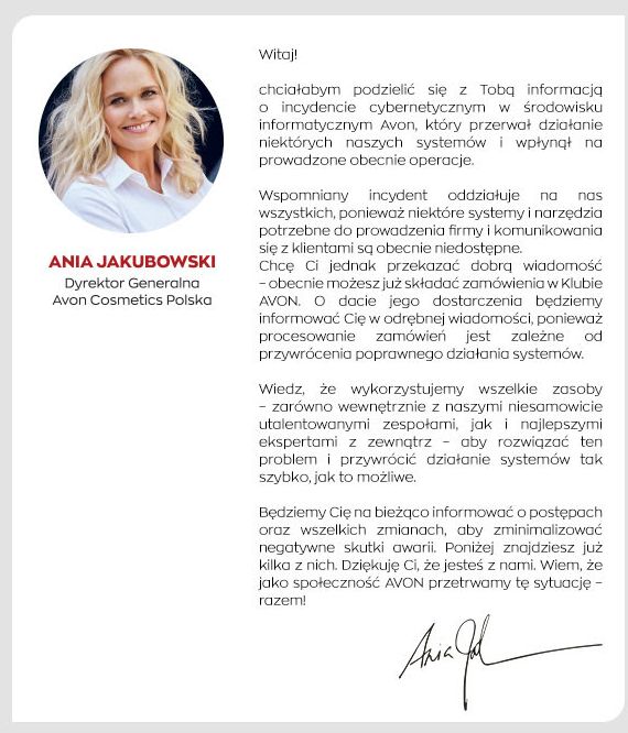 Treść polskojęzycznego komunikatu, który dotarł do części pracowników, źródło: Niebezpiecznik.
