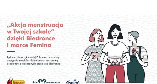 Pół tysiąca szkół dostanie środki menstruacyjne od Biedronki