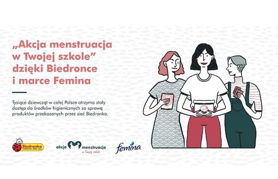 Pół tysiąca szkół dostanie środki menstruacyjne od Biedronki