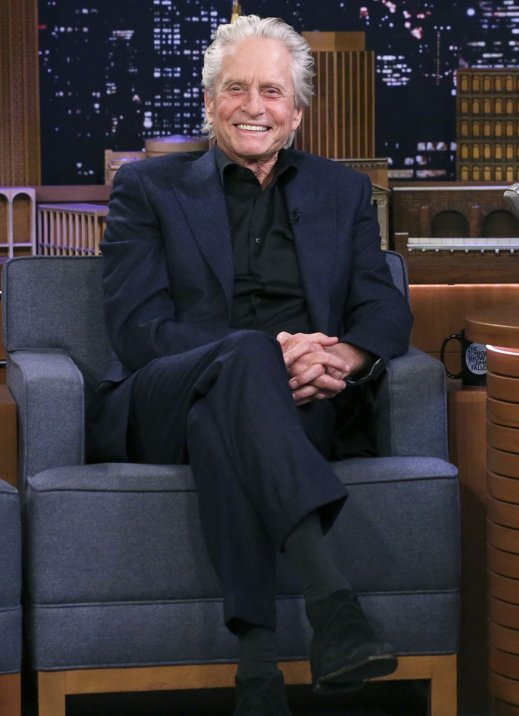 The Tonight Show Starring Jimmy Fallon - Season 7THE TONIGHT SHOW STARRING JIMMY FALLON -- Episode 1142 -- Pictured: Actor Michael Douglas during an interview on October 23, 2019 -- (Photo by: Andrew Lipovsky/NBC/NBCU Photo Bank via Getty Images)NBC2010's, 2019-2020, episodic, indoor, talk show, late night, air date 10232019, select, single, seated