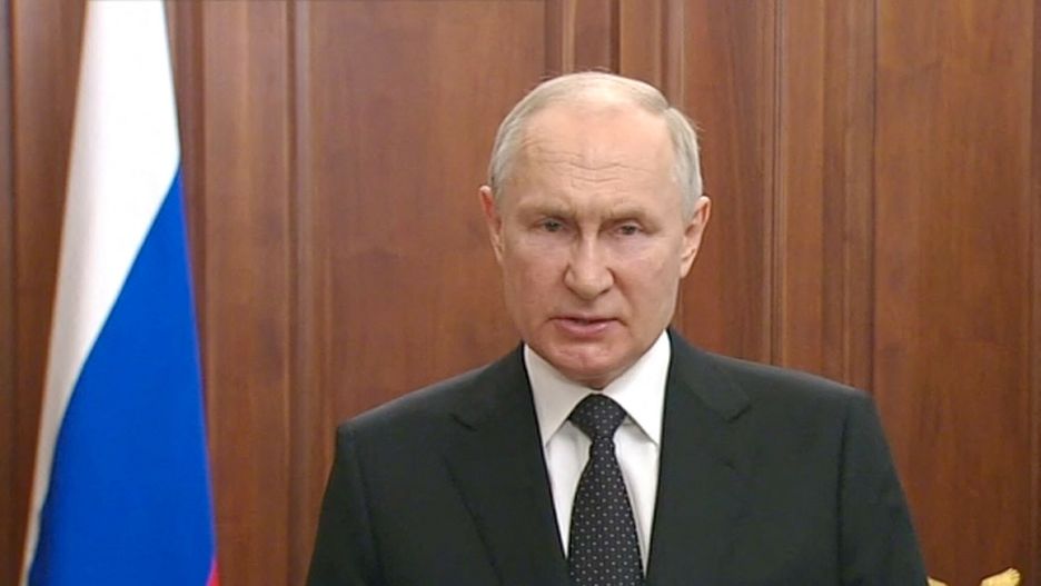 Władimir Putin w porannym przemówieniu z 24 czerwca, w którym mówił "zdrajcach" 
