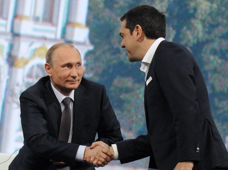 Spotkanie prezydenta Rosji i premiera Grecji.