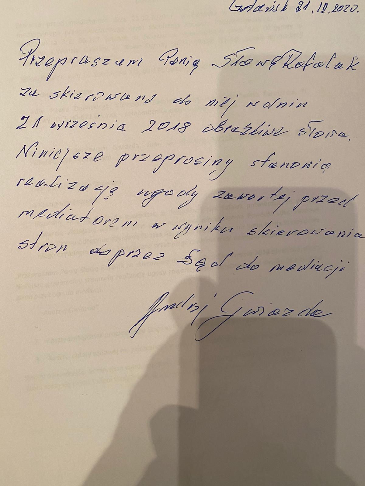 Przeprosiny Andrzeja Gwiazdy