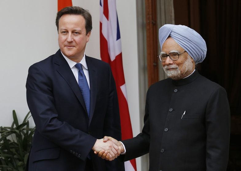 David Cameron i premier Indii Manmohan Singh