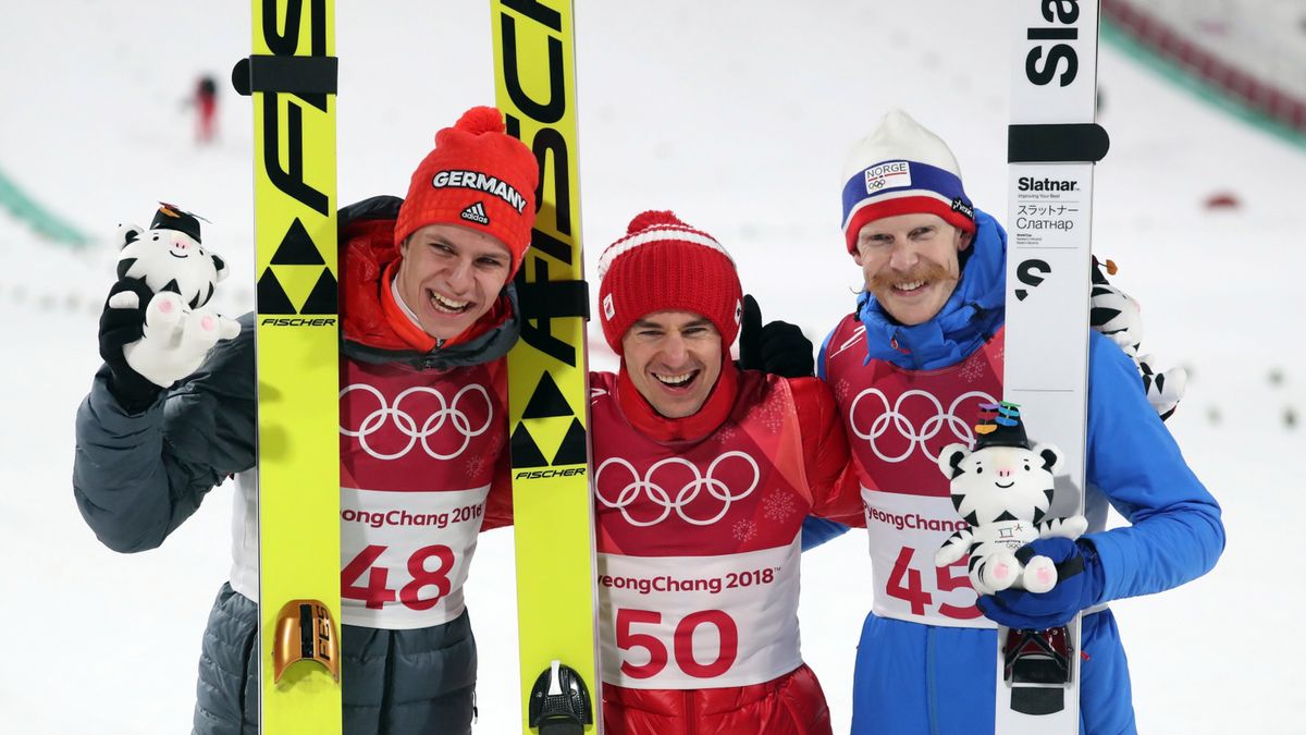 Na zdjęciu od lewej: Andreas Wellinger, Kamil Stoch oraz Robert Johansson