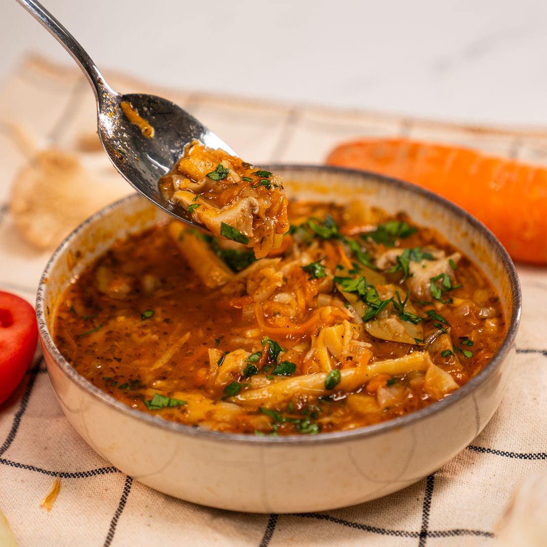 Delicious oyster mushroom tripe will surprise with its taste and aroma.