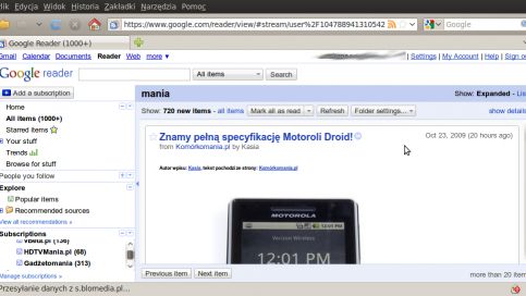 Sortuj informacje w Czytniku Google według najciekawszych 1