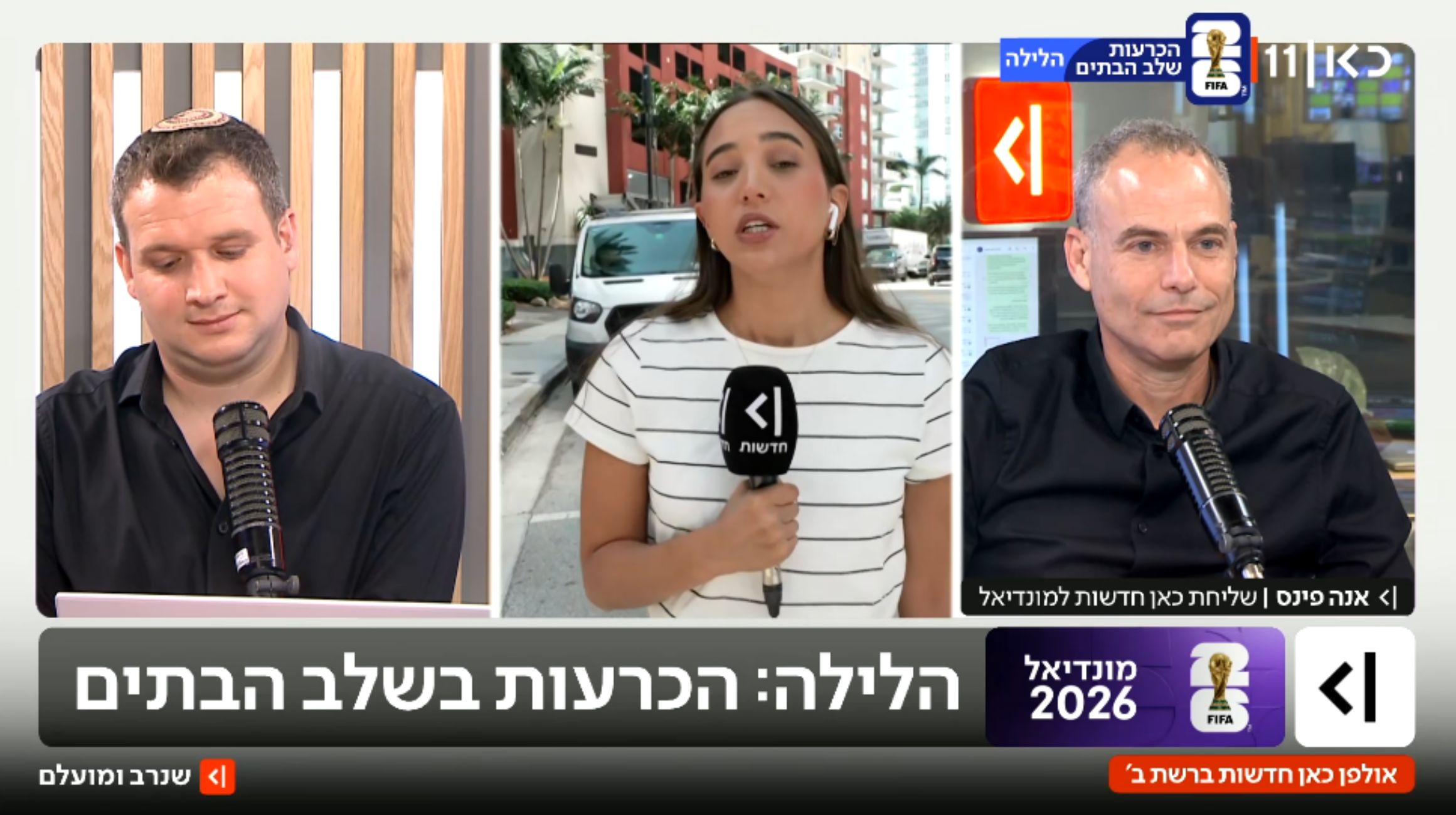 Prezenterzy i reporterka izraelskiej telewizji