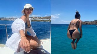 Urlopowiczka Julia Wieniawa w bikini skacze "na bombę" do morza (ZDJĘCIA)