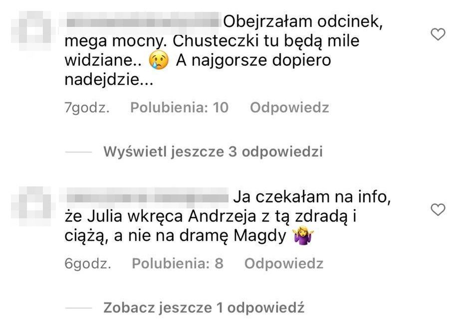 Komentarze fanów "M jak Miłość"