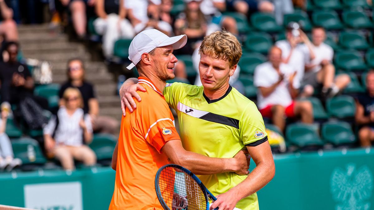 Materiały prasowe / Enea Poznań Open/Paweł Rychter / Na zdjęciu: Kamil Majchrzak i Maks Kaśnikowski