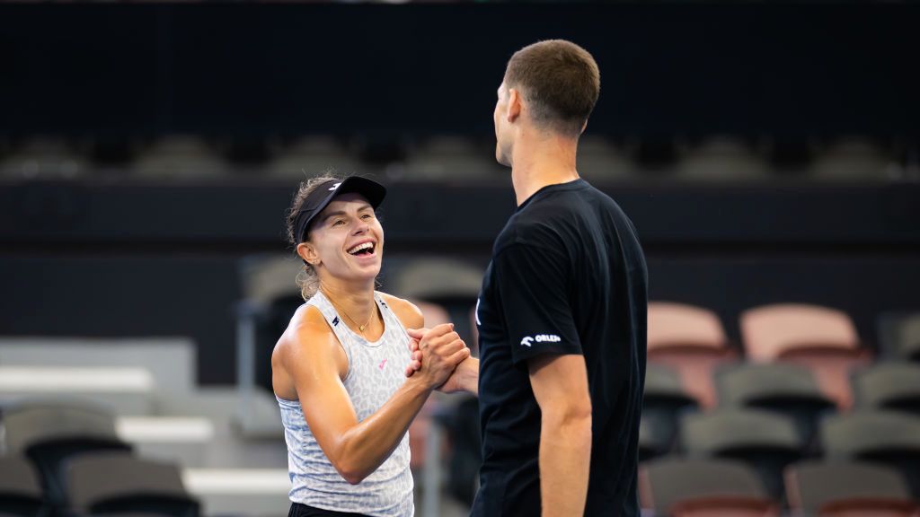 Getty Images / Robert Prange / Na zdjęciu: Magda Linette i Hubert Hurkacz