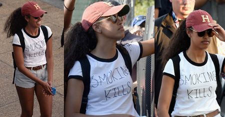 Córka Baracka Obamy w koszulce z napisem: "PALENIE ZABIJA" (ZDJĘCIA)