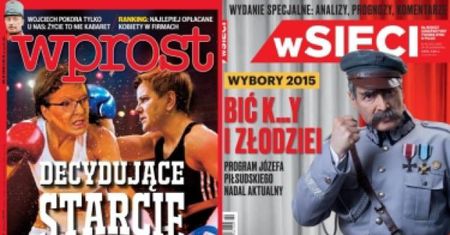 Okładki wyborcze: "Wprost" czy "wSieci"?
