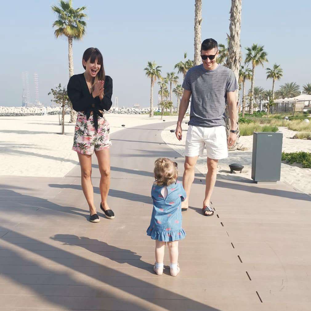Anna Lewandowska, Robert Lewandowski i Klara Lewandowska na wakacjach