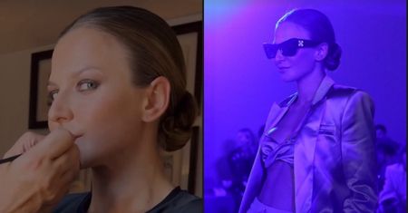 Anna Lewandowska w kocich okularach i krótkim topie odsłania brzuch na Fashion Weeku w Paryżu. Podbije świat mody? (FOTO)