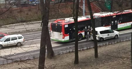 Kolizja na skrzyżowaniu Drogi Męczenników Majdanka z Garbarską