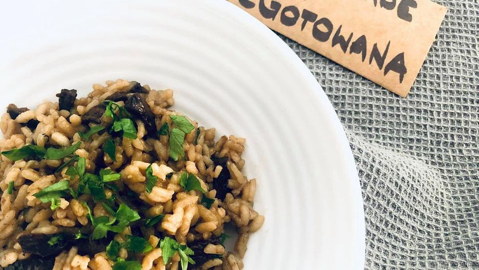 Risotto z grzybami leśnymi. Pachnie tak, że trudno się oprzeć