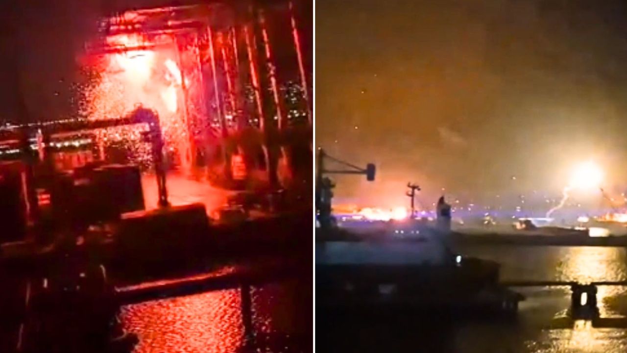 Kule ognia w Rosji. Nagrania z ataku dronów na ważny port