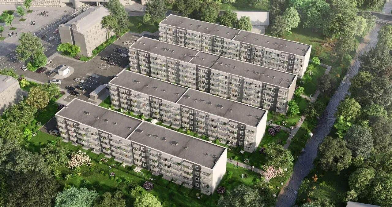 Osiedle Metropol - widok z góry na bloki i ul. Kunickiego