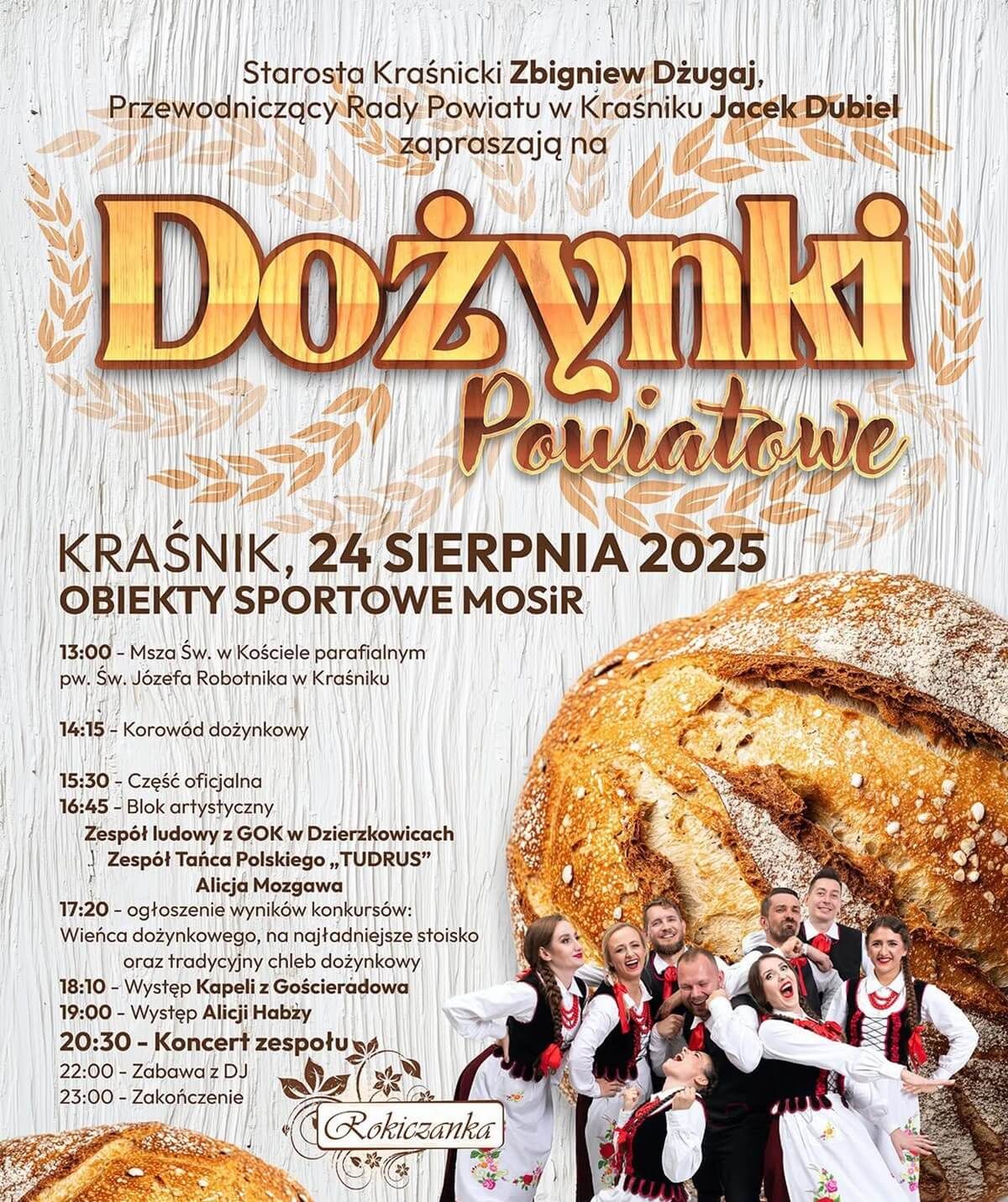 Dożynki Powiatu Kraśnickiego w Kraśniku 2025 - plakat