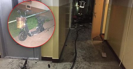 Wyniósł płonącą hulajnogę elektryczną z mieszkania. Mężczyzna doznał poparzeń