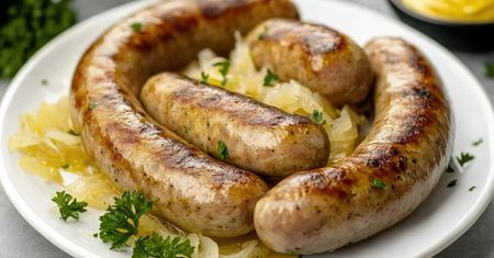 Białą kiełbasę robię w kapuście kiszonej. Ale dodaję dwa nietypowe składniki
