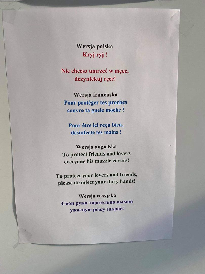 Plakat, który pojawił się na Politechnice Warszawskiej