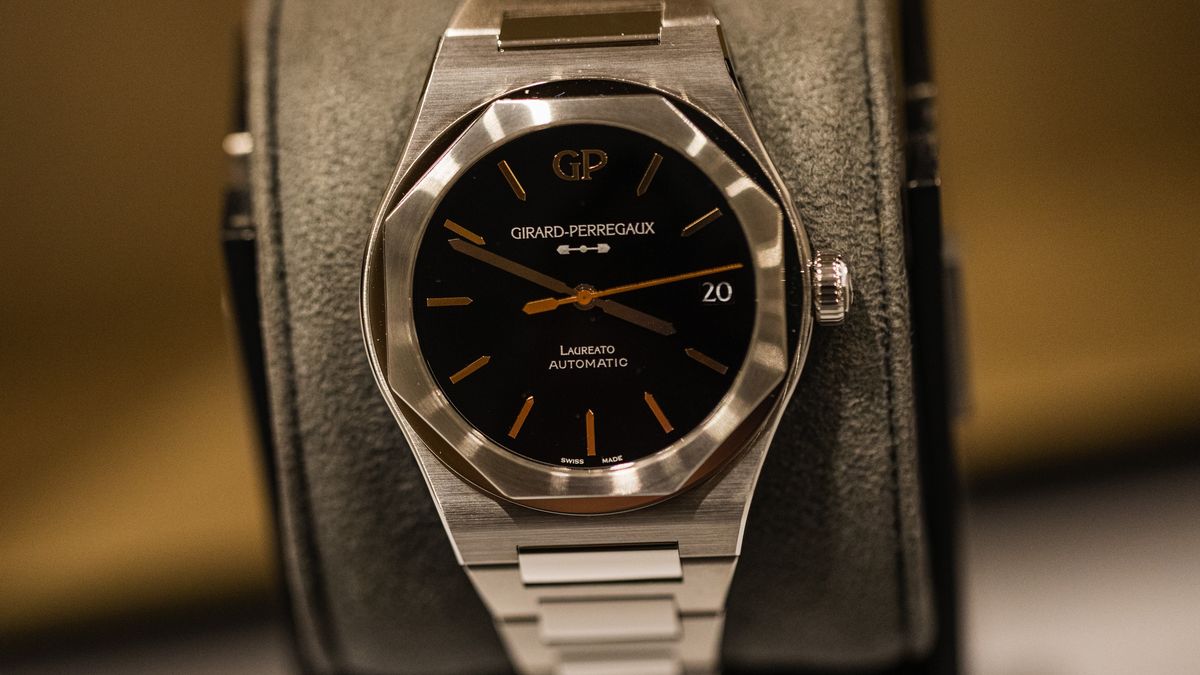 Girard-Perregaux and Ulysse Nardin Luxury Wristwatches as Kering SA Considers Selling Brands
A Laureato Infinity edition luxury wristwatch, manufactured by Girard-Perregaux SA, at a Chronopassion SAS luxury watch store in Paris, France, on Thursday, May 20, 2021. Kering SA is considering selling its watch brands Girard-Perregaux and Ulysse Nardin, luxury goods news website Miss Tweed reported. Photographer: Jeanne Frank/Bloomberg via Getty Images
Bloomberg
wrist watch, european, watch, french, girard-perregaux sa, luxury products, emea, luxury watches, business news, industries, consumer goods, luxury goods, e.u., eu, euro members