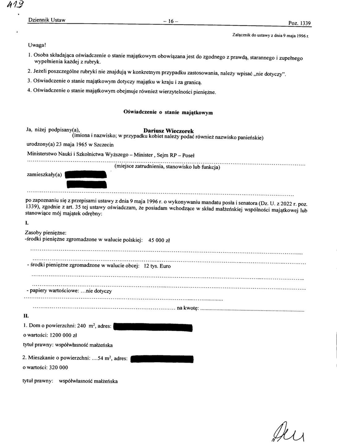 Zobacz całe oświadczenie posła Dariusza Wieczorka