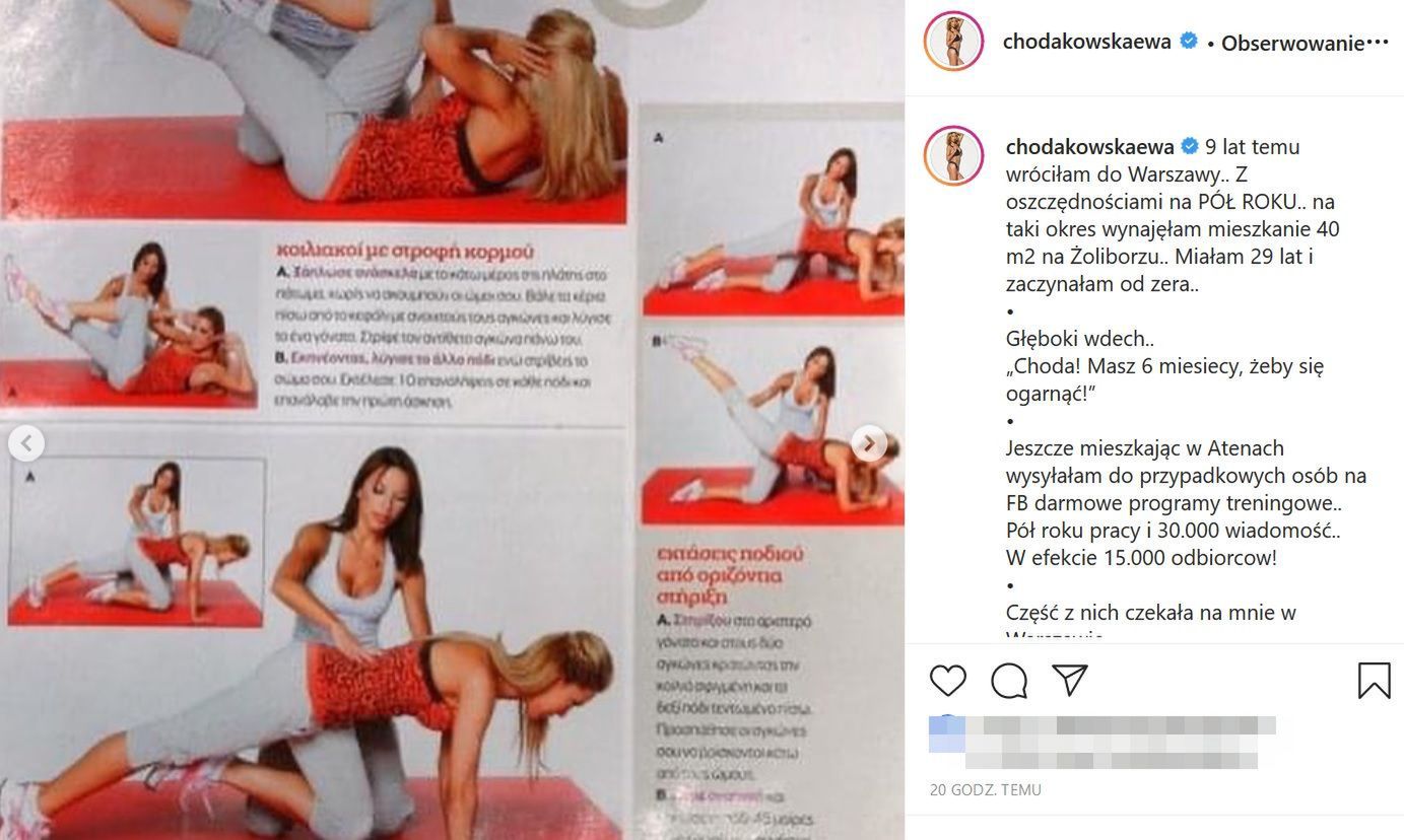 Ewa Chodakowska na początku kariery
