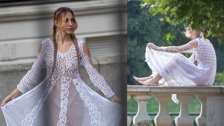 Marianna Schreiber pozuje w Łazienkach Królewskich 