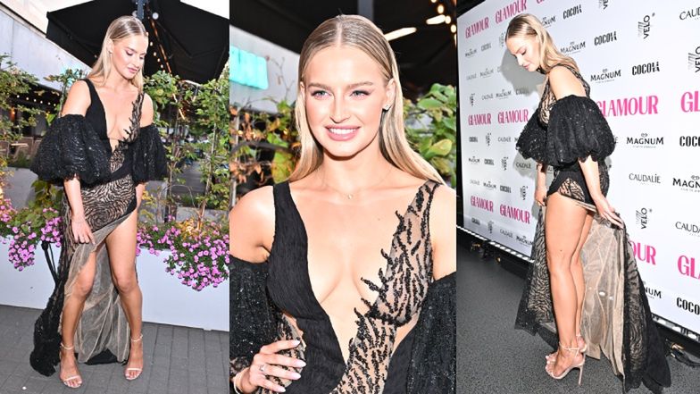 Karolina Pisarek "WALCZY" z błyszczącą kreacją na 20. urodzinach "Glamour" i odsłania zgrabną nogę (FOTO)