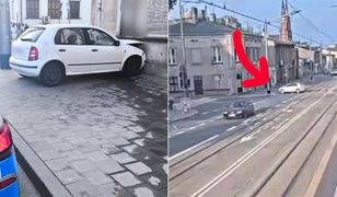 Wyleciał z zakrętu. Moment uderzenia w budynek nagrała kamera