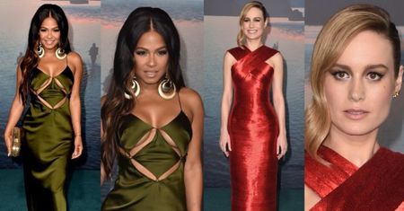 Biust Christiny Milian i Brie Larson na premierze