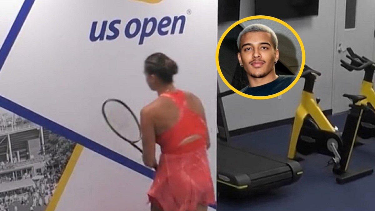 Na zdjęciu: Aryna Sabalenka (w kółku Jeremy Sochan)