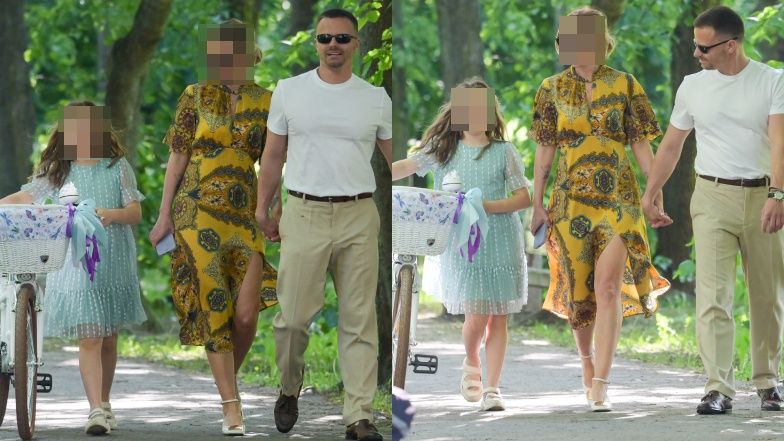 Marcin Hakiel z córką i ukochaną