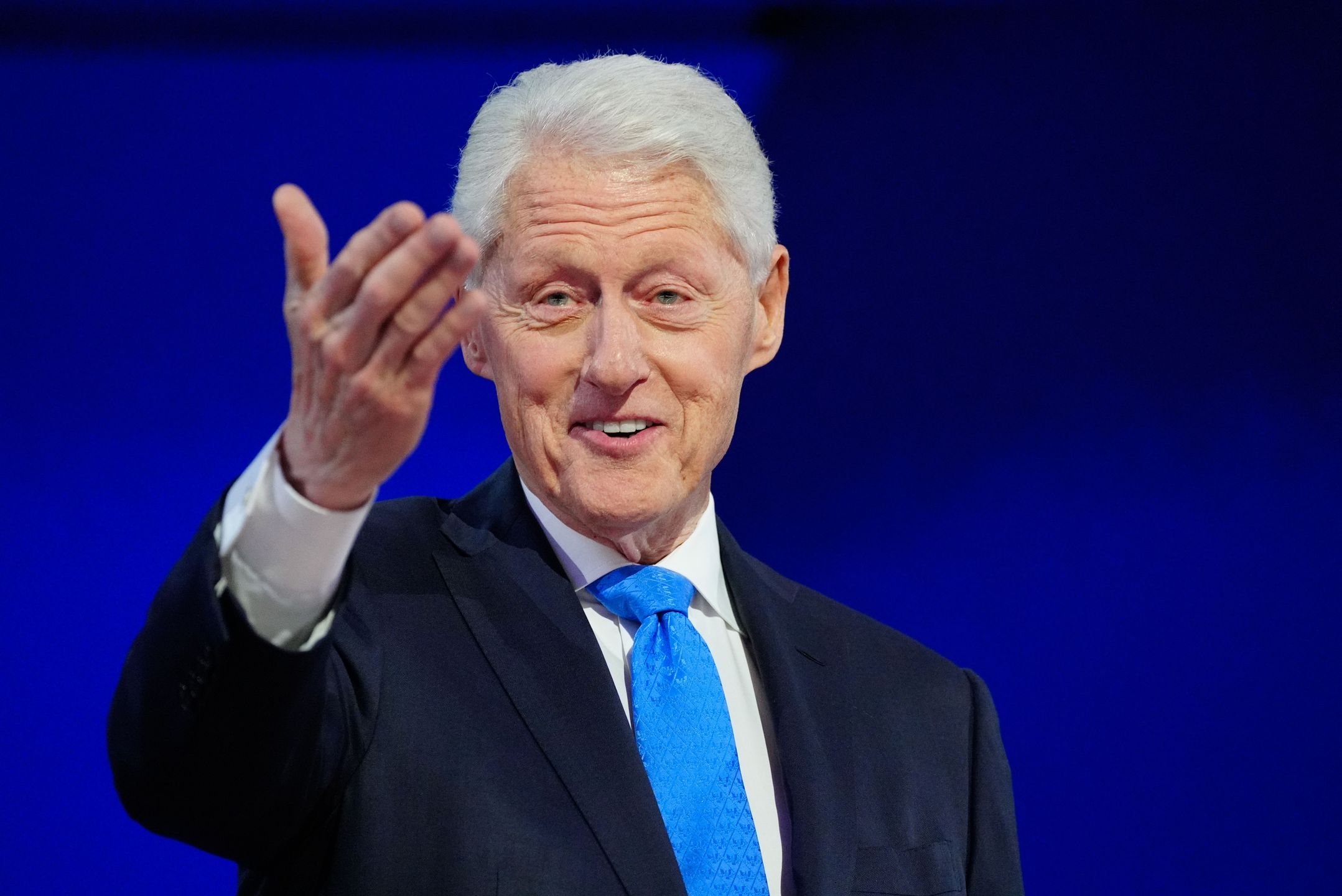 CHICAGO, IL. - AUGUST 21: Former President Bill Clinton takes the stage on the third day of the Democratic National Convention at the United Center on August 21, 2024 in Chicago, Il. (Photo by Melina Mara/The Washington Post via Getty Images)