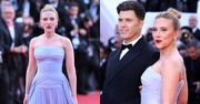 Scarlett Johanson w pięknej sukni posyła uśmiechy na festiwalu w Cannes. Towarzyszył jej mąż