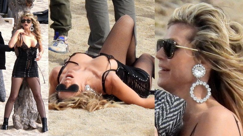 Heidi Klum WIJE SIĘ na greckiej plaży w mikrosukience (ZDJĘCIA)