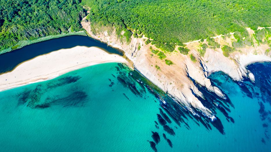 Plaża Veleka w Sinemorec z lotu ptaka
