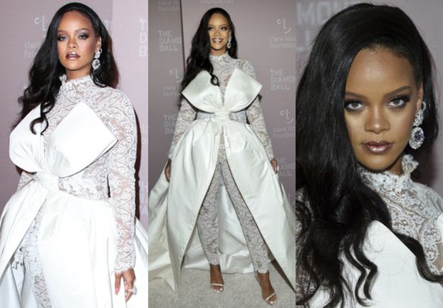 Anielska Rihanna w "oryginalnej" kreacji na zorganizowanej przez siebie imprezie
