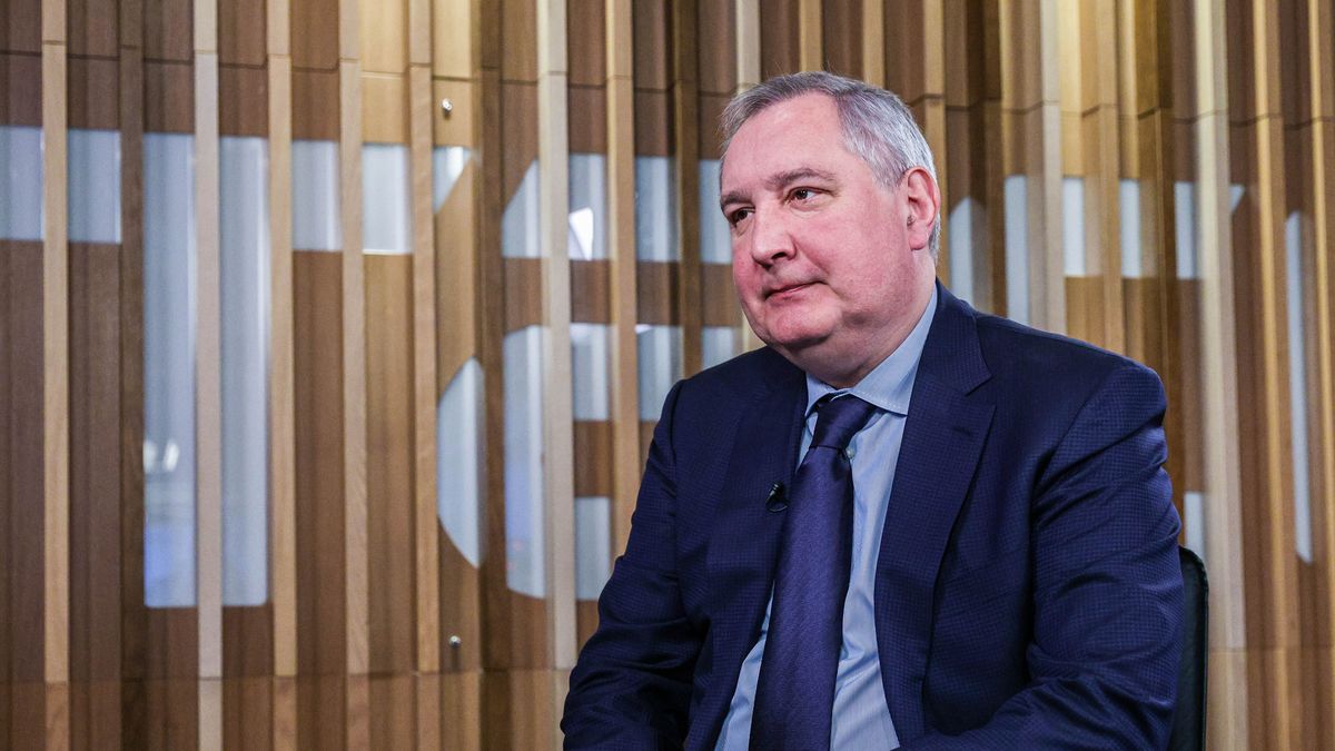 MOSCOW, RUSSIA - APRIL 27, 2022: Roscosmos State Corporation General Director Dmitry Rogozin gives an interview to the TASS Russian News Agency. Sergei Bobylev/TASS