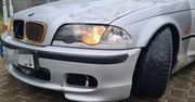 BMW bez tłumika i świateł a zderzak zamocowany trytytką. 18-latek nie mógł się powstrzymać od jazdy