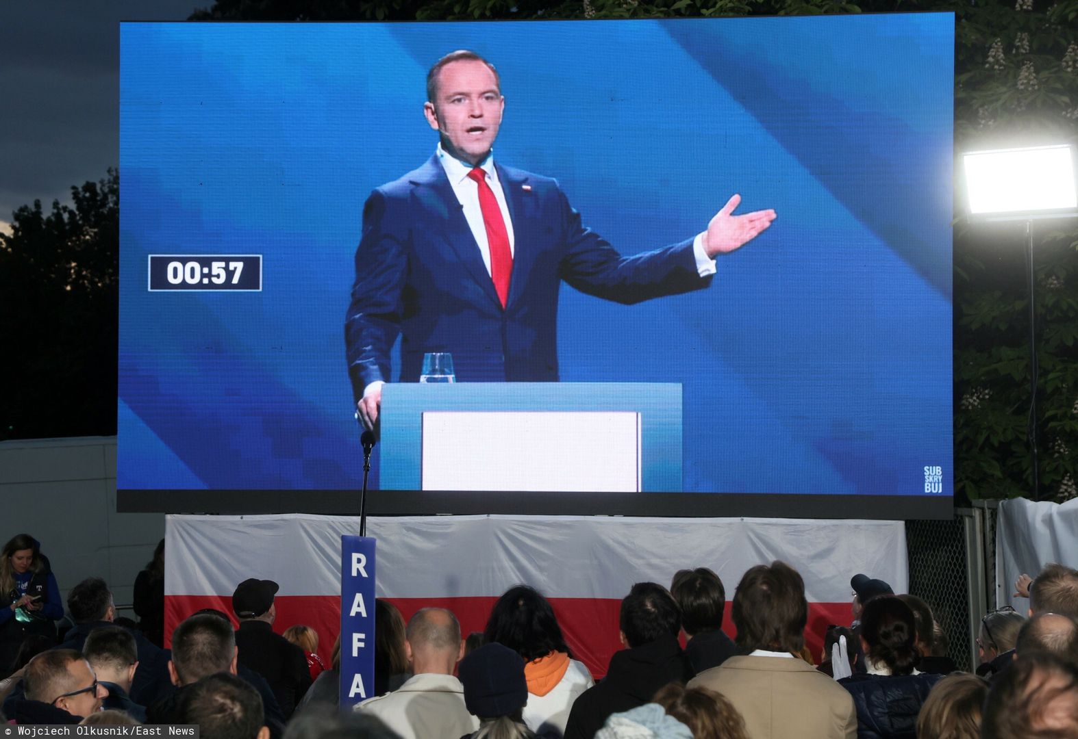 Karol Nawrocki podczas debaty prezydenckiej 