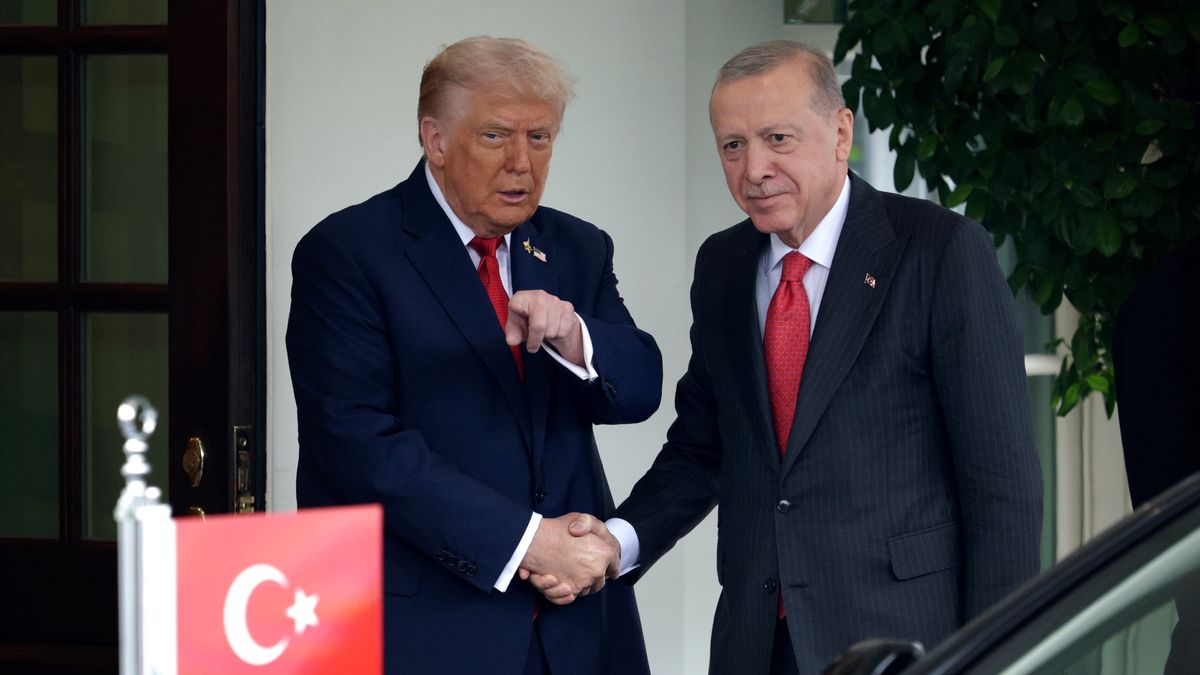 Prezydent USA Donald Trump oraz prezydent Turcji Recep Ergogan